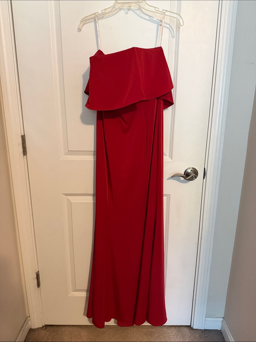Lovers + Friends Strapless Red Floor-Length Gown